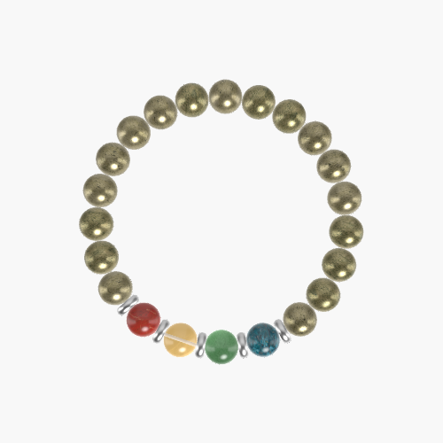 Pyrite, Aventurine, Apatite, Red Jasper and Citrine Bracelet