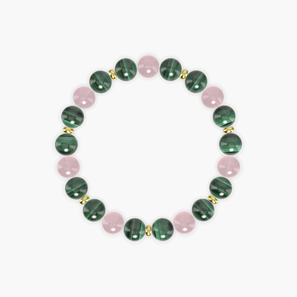 Malachite and Rose Quartz Bracelet