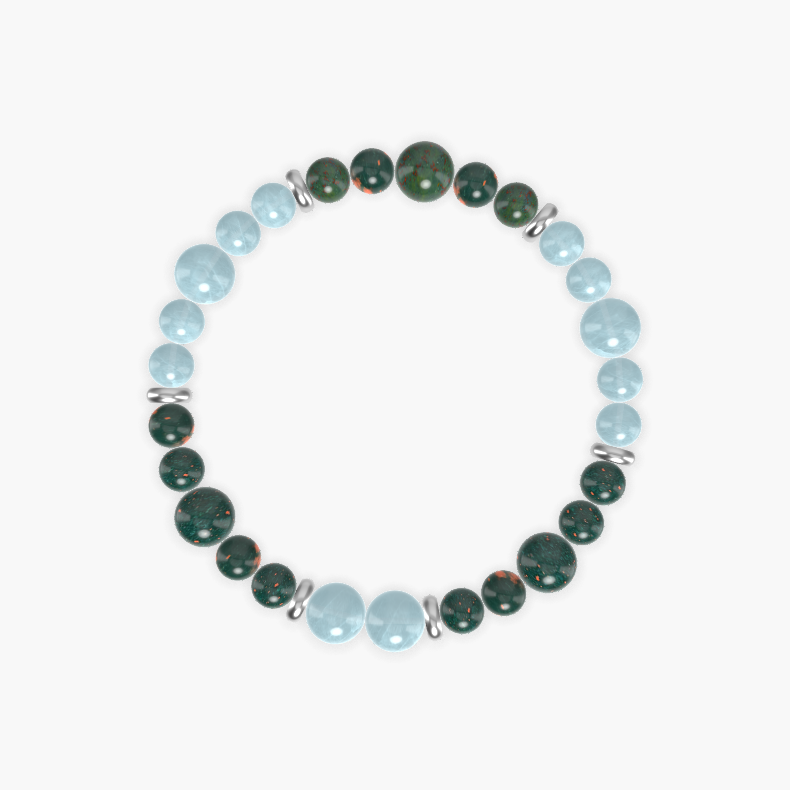 Bloodstone and Aquamarine Bracelet