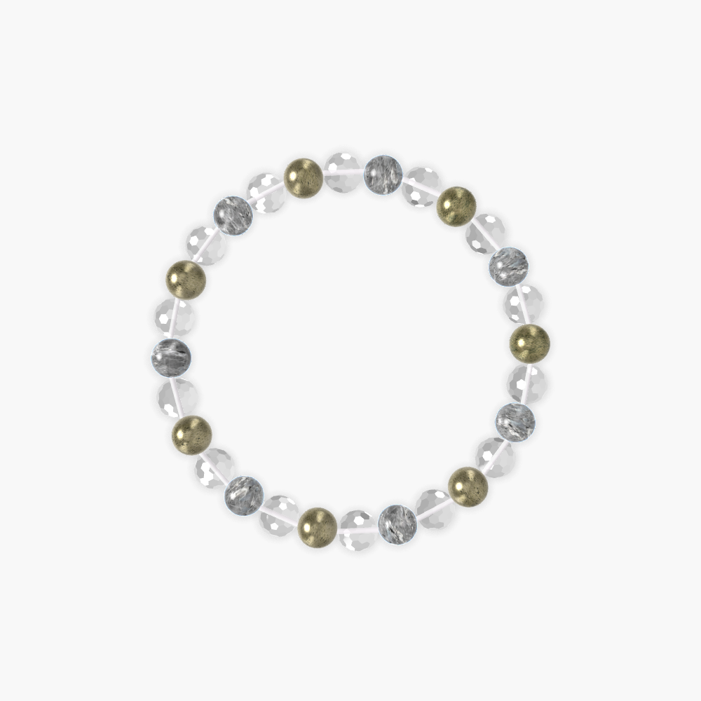 Clear Quartz, Labradorite and Pyrite Bracelet