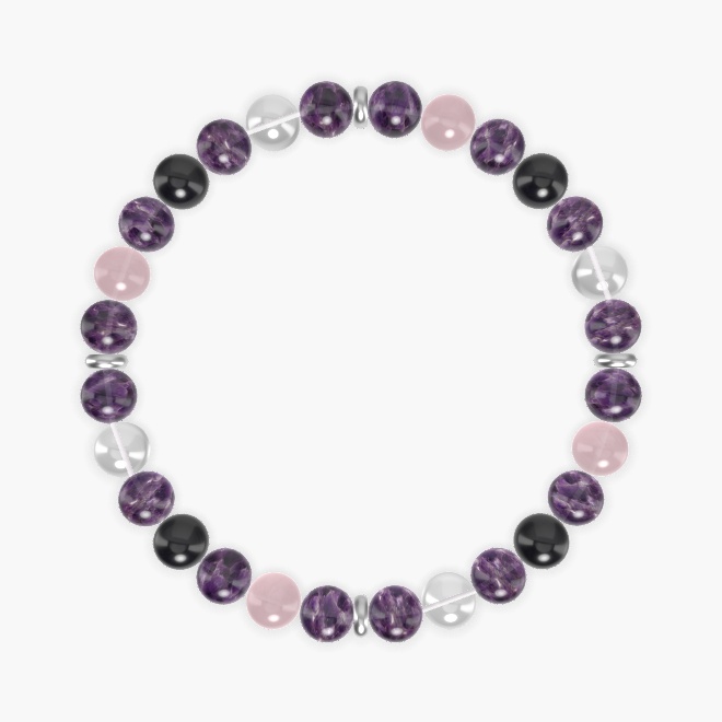 Amethyst, Clear Quartz, Black Tourmaline and more Gemstone Bracelet