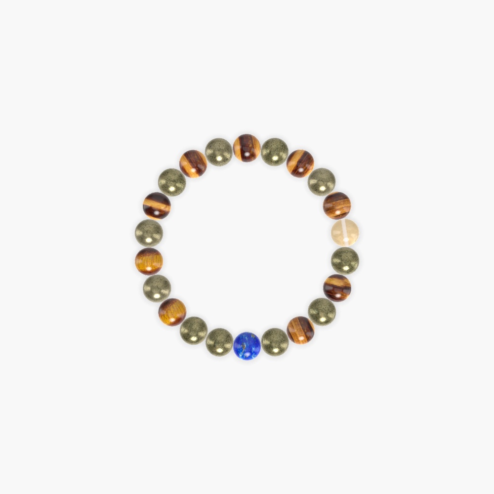 Pyrite, Tiger Eye, Lapis Lazuli and more Gemstone Bracelet