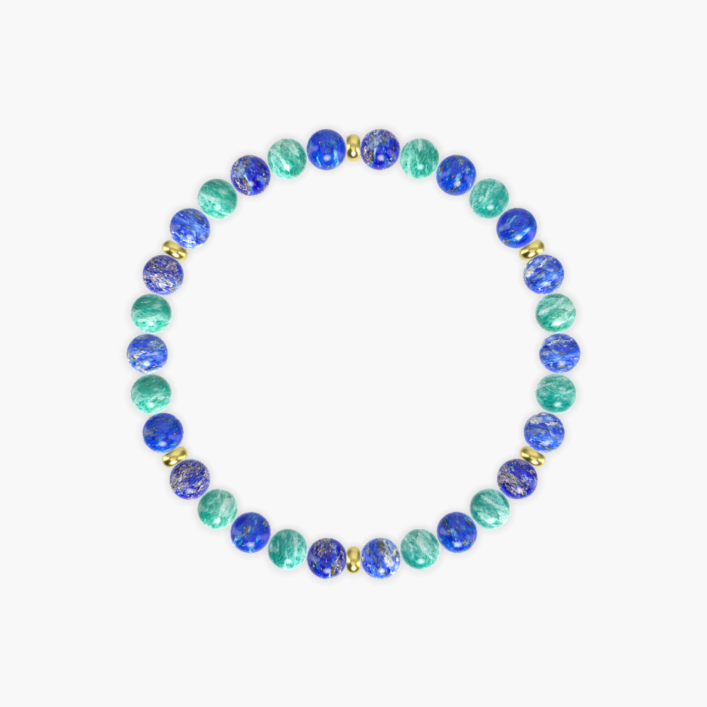 Celestial Confidence - Lapis Lazuli and Amazonite Bracelet