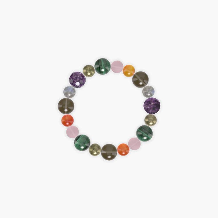 Smoky Quartz, Carnelian, Rose Quartz and more Gemstone Bracelet