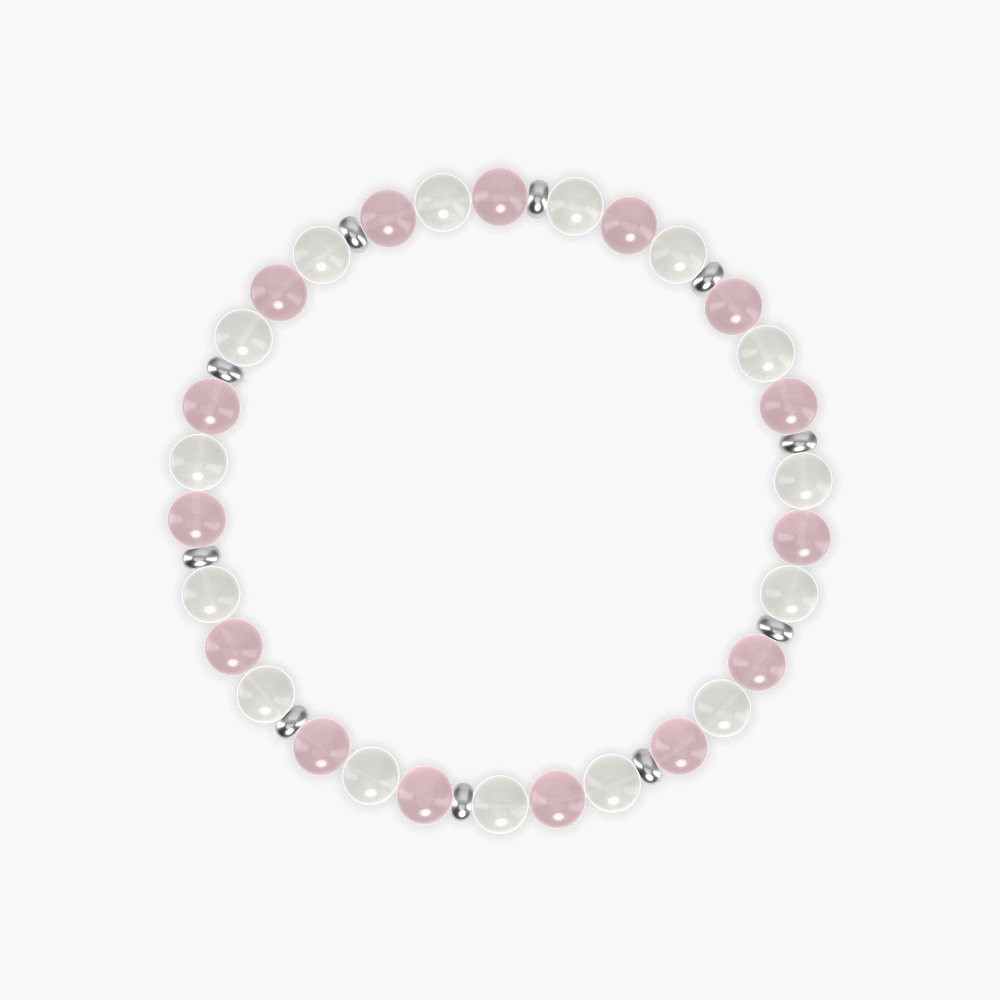Moonstone and Rose Quartz Bracelet