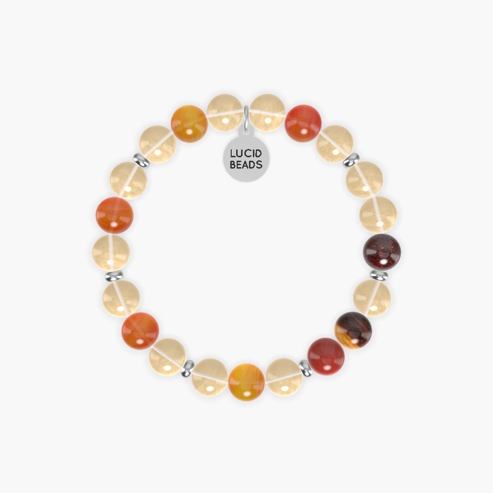 Citrine, Carnelian, Red Jasper and more Gemstone Bracelet