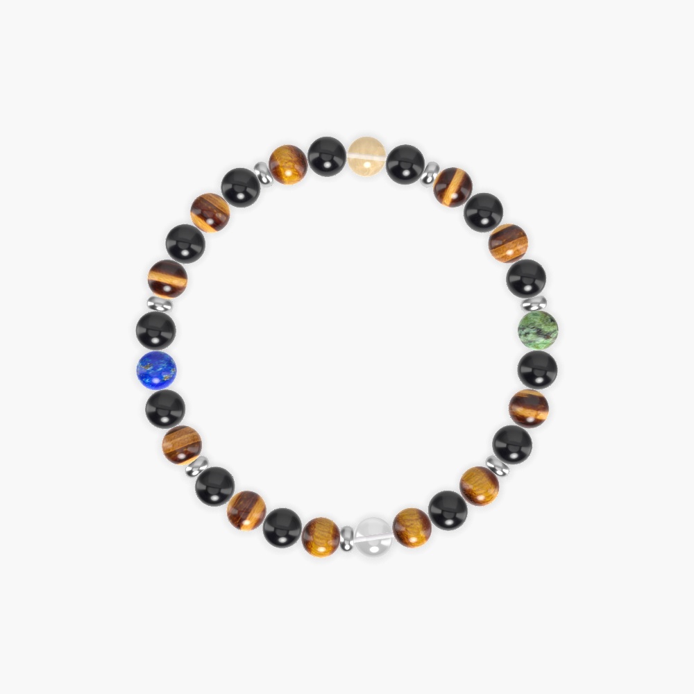 Black Tourmaline, Tiger Eye, Clear Quartz and more Gemstone Bracelet