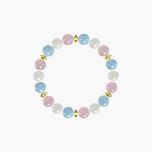 Rose Quartz, Moonstone and Aquamarine Bracelet