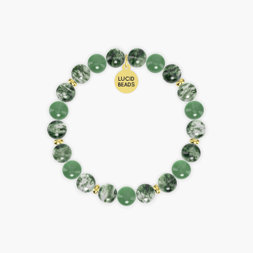 Nature's Harmony - Moss Agate and Aventurine Bracelet