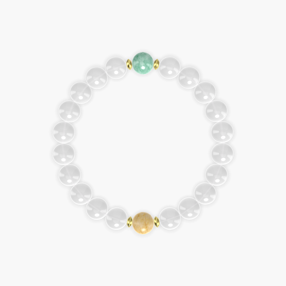 White Jade, Yellow Jade and Green Jade Bracelet