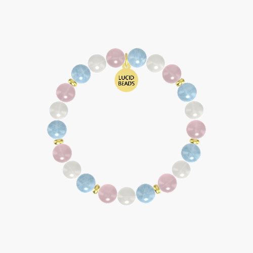Moonstone, Aquamarine and Rose Quartz Bracelet
