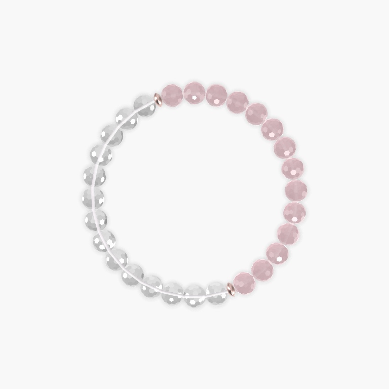 Clear Quartz and Rose Quartz Bracelet