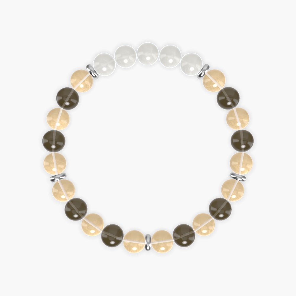Citrine, Smoky Quartz and Moonstone Bracelet