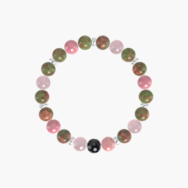Unakite, Rhodonite, Rose Quartz and More Gemstone Bracelet