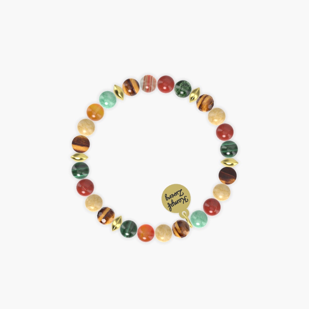 Tiger Eye, Yellow Jade, Red Jasper and more Gemstone Bracelet