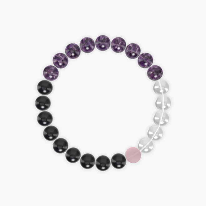 Black Obsidian, Amethyst, Clear Quartz and more Gemstone Bracelet