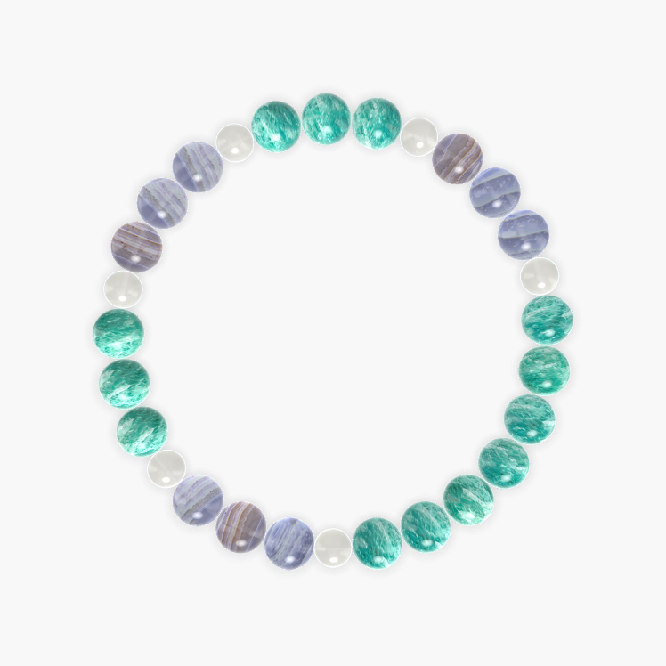 Amazonite, Blue Lace Agate and Moonstone Bracelet