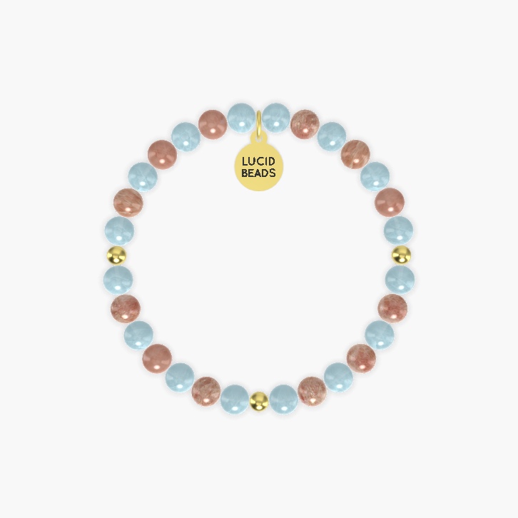 Calm Creative Confidence - Aquamarine and Sunstone Bracelet