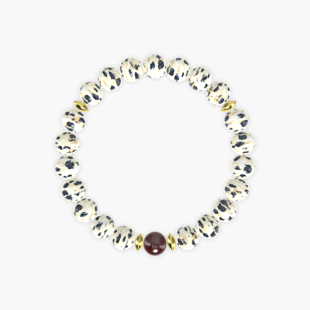 Dalmatian Jasper and Garnet Bracelet