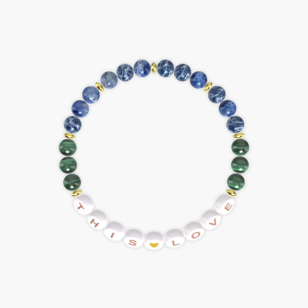 Sodalite and Malachite Bracelet