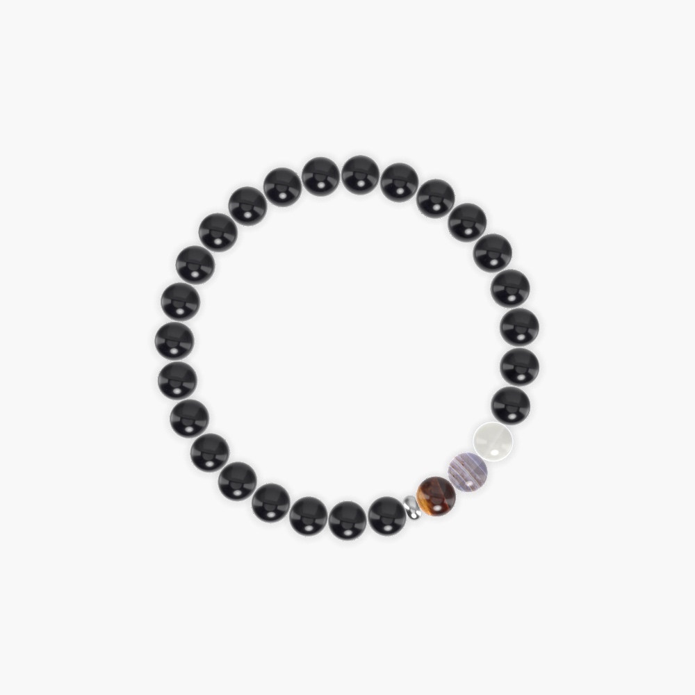 Black Obsidian, Tiger Eye, Blue Lace Agate and more Gemstone Bracelet