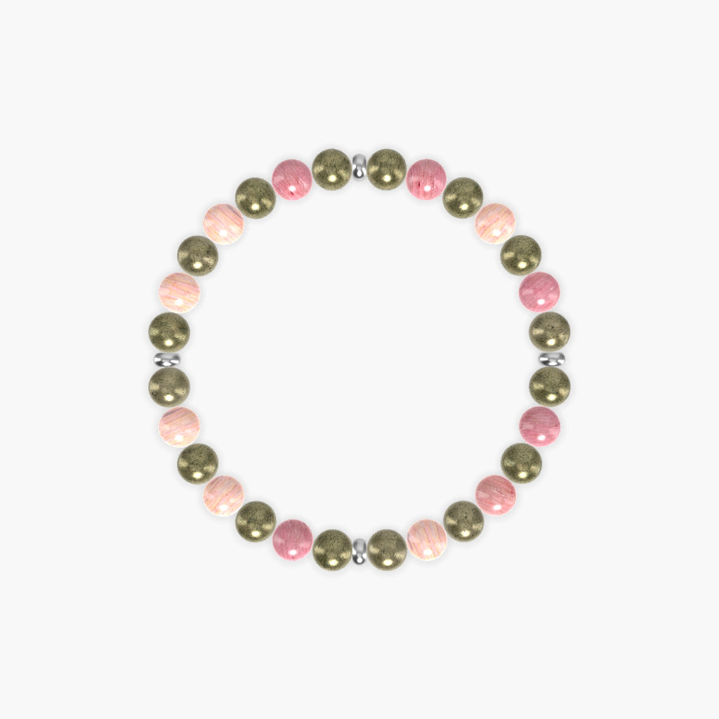 Pyrite and Rhodonite Bracelet