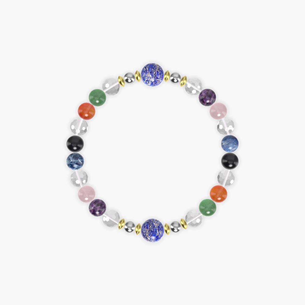 Clear Quartz, Lapis Lazuli, Aventurine and more Gemstone Bracelet