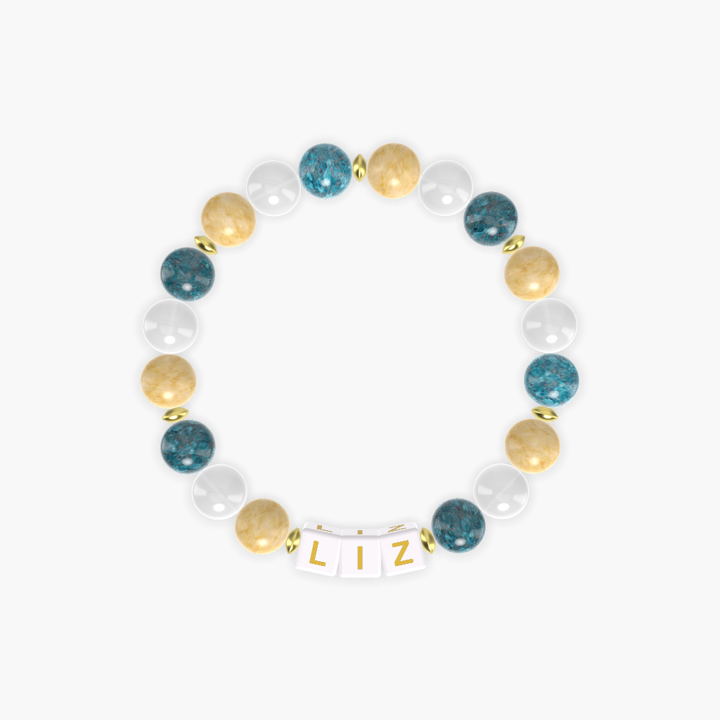 Apatite, White Jade and Yellow Jade Bracelet