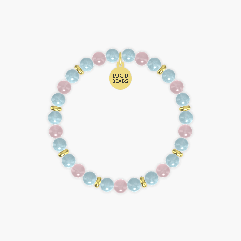 Aquamarine and Rose Quartz Bracelet