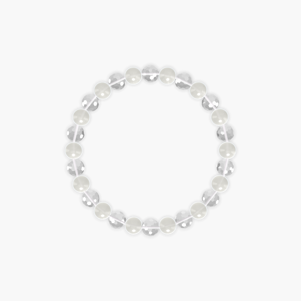 Clear Quartz and Moonstone Bracelet