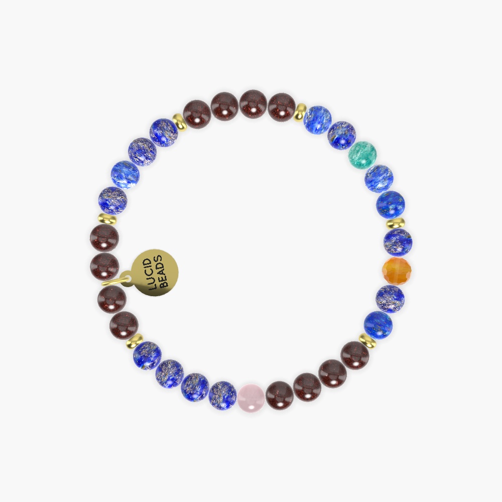Lapis Lazuli, Garnet, Rose Quartz and more Gemstone Bracelet
