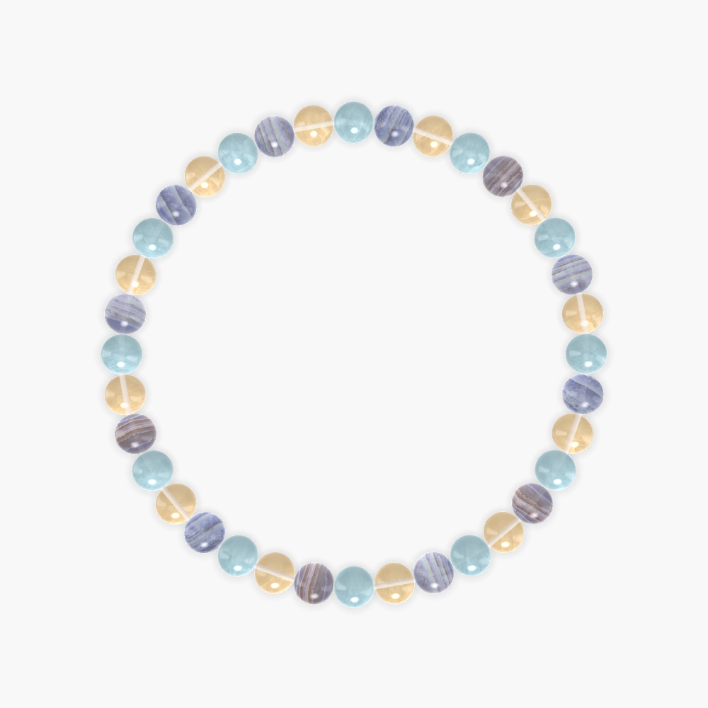 Aquamarine, Citrine and Blue Lace Agate Bracelet