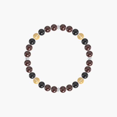 Garnet, Black Tourmaline and Citrine Bracelet