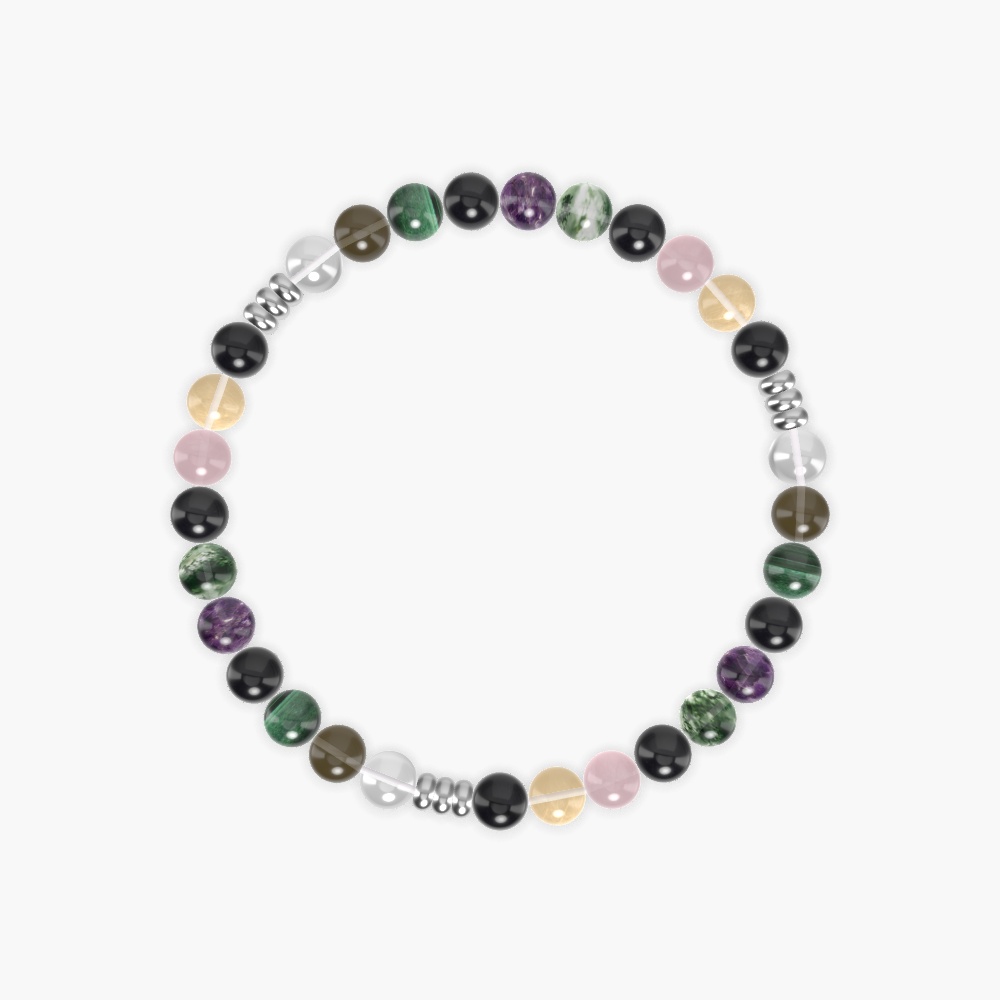 Black Obsidian, Citrine, Rose Quartz and more Gemstone Bracelet