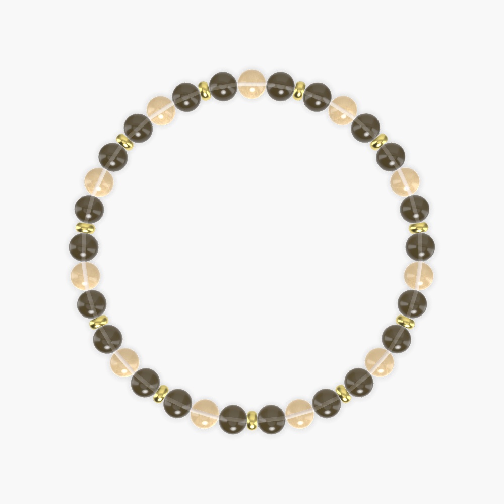 Smoky Quartz and Citrine Bracelet