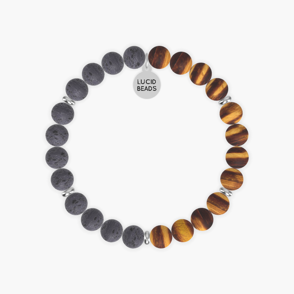 Tiger Eye and Lava Rock Bracelet