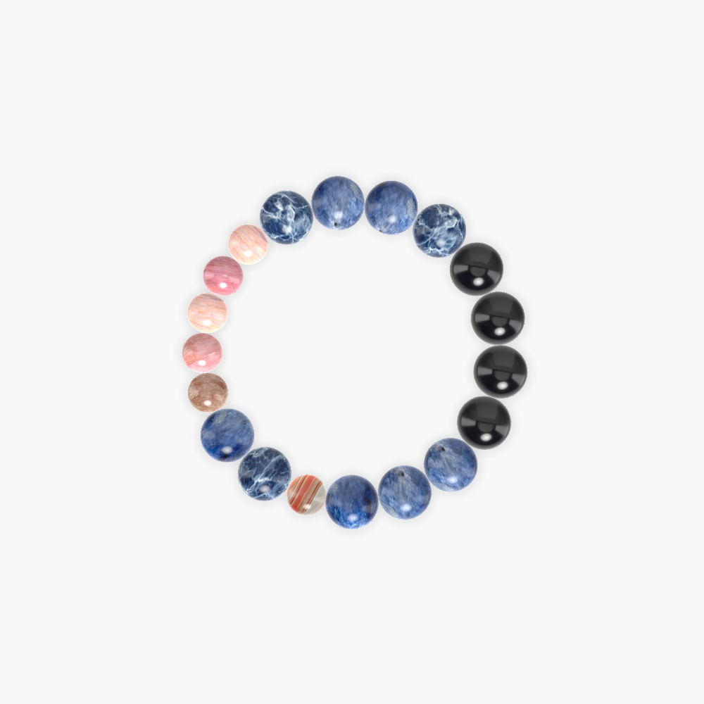 Sodalite, Black Tourmaline, Rhodonite and more Gemstone Bracelet