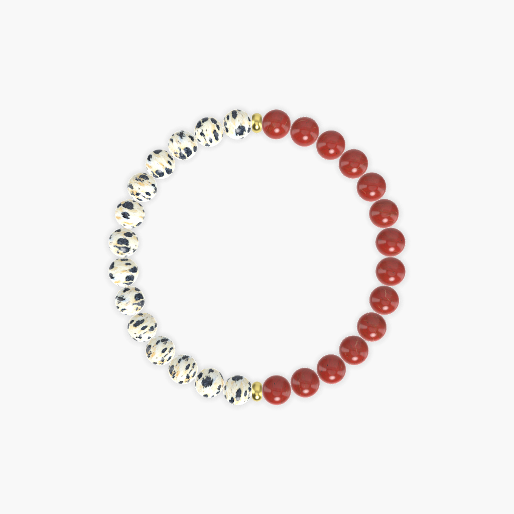 Red Jasper and Dalmatian Jasper Bracelet