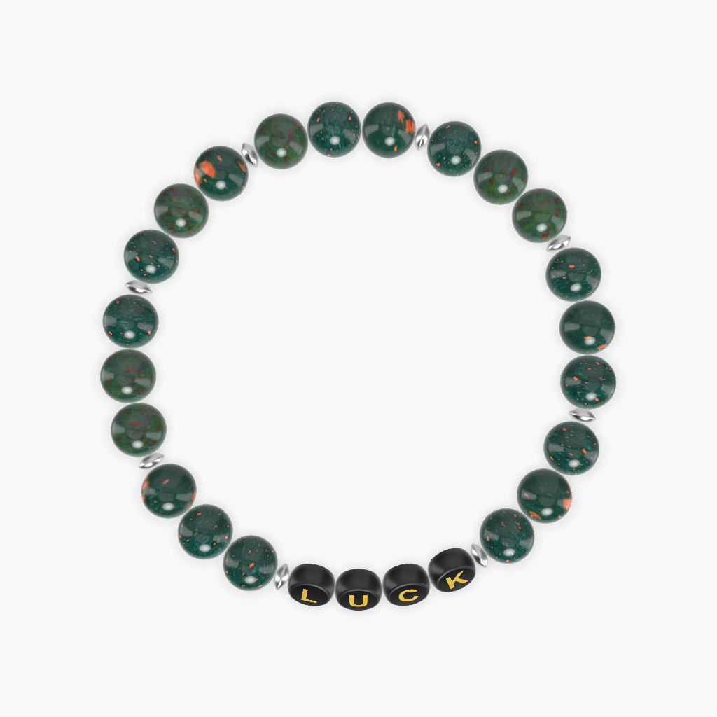 Bloodstone Gemstone Bead Bracelet