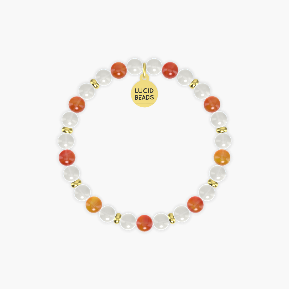 Lunar Vitality - Moonstone and Carnelian Bracelet