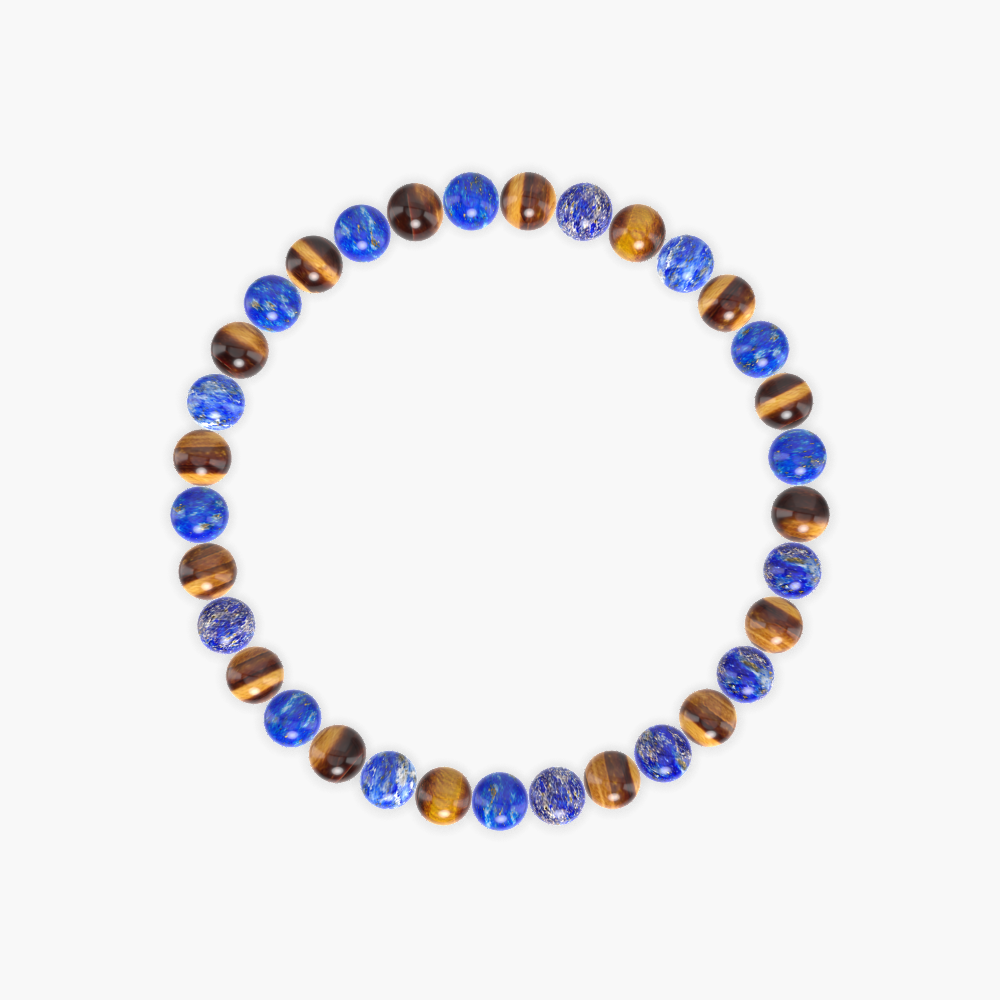 Lapis Lazuli and Tiger Eye Bracelet