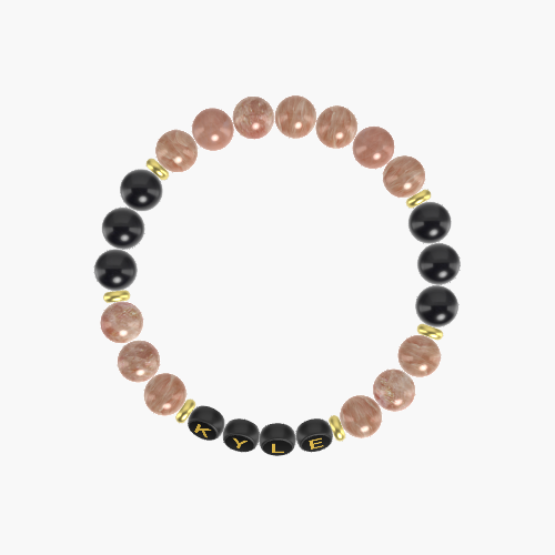 Sunstone and Black Obsidian Bracelet