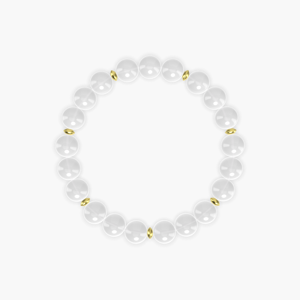 White Jade Gemstone Bead Bracelet