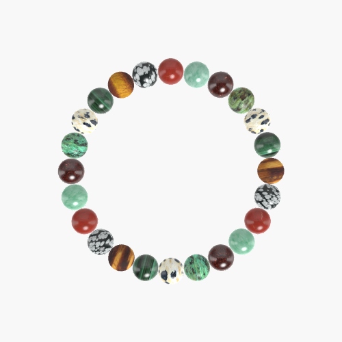 Dalmatian Jasper, African Turquoise, Garnet and more Gemstone Bracelet