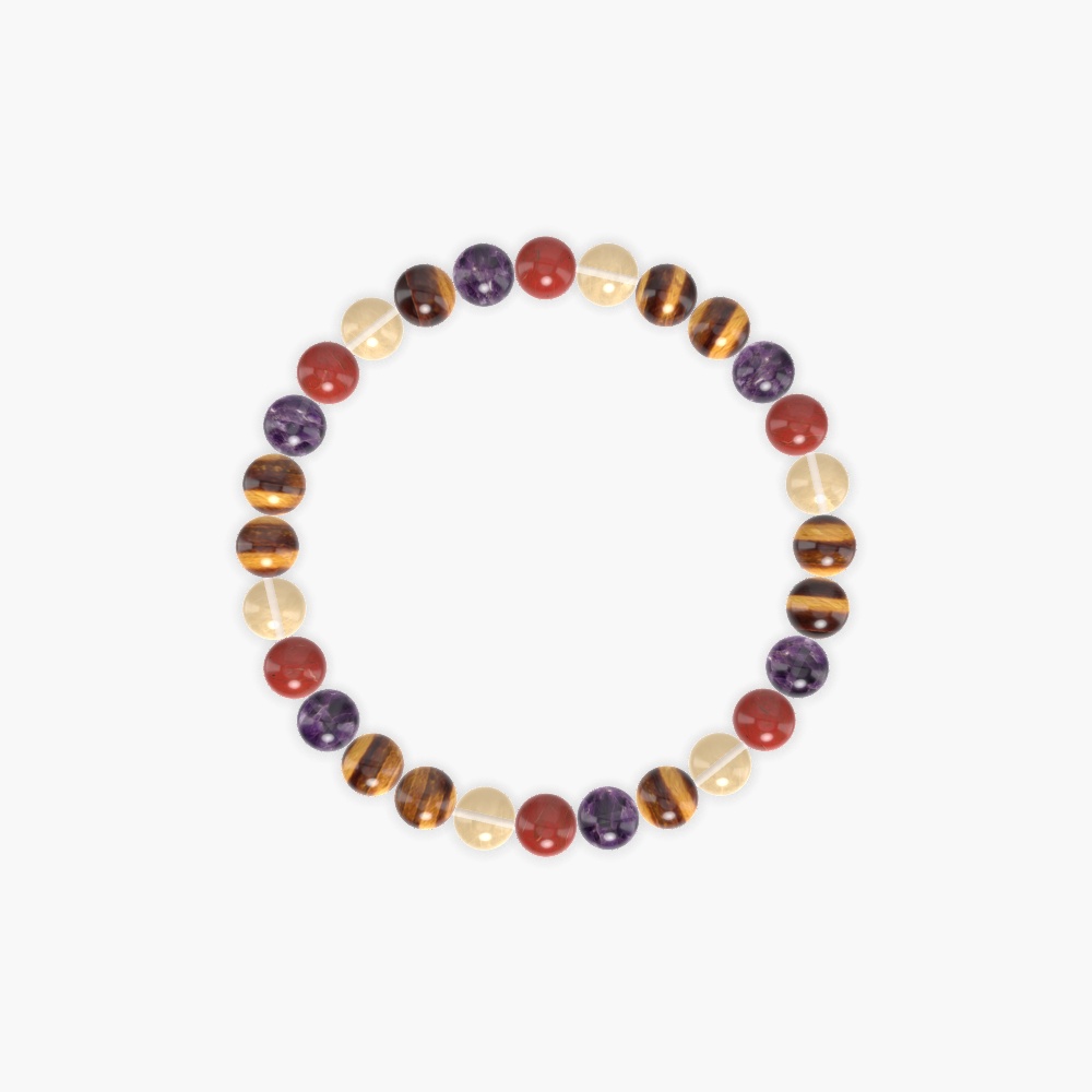 Tiger Eye, Red Jasper, Amethyst and more Gemstone Bracelet