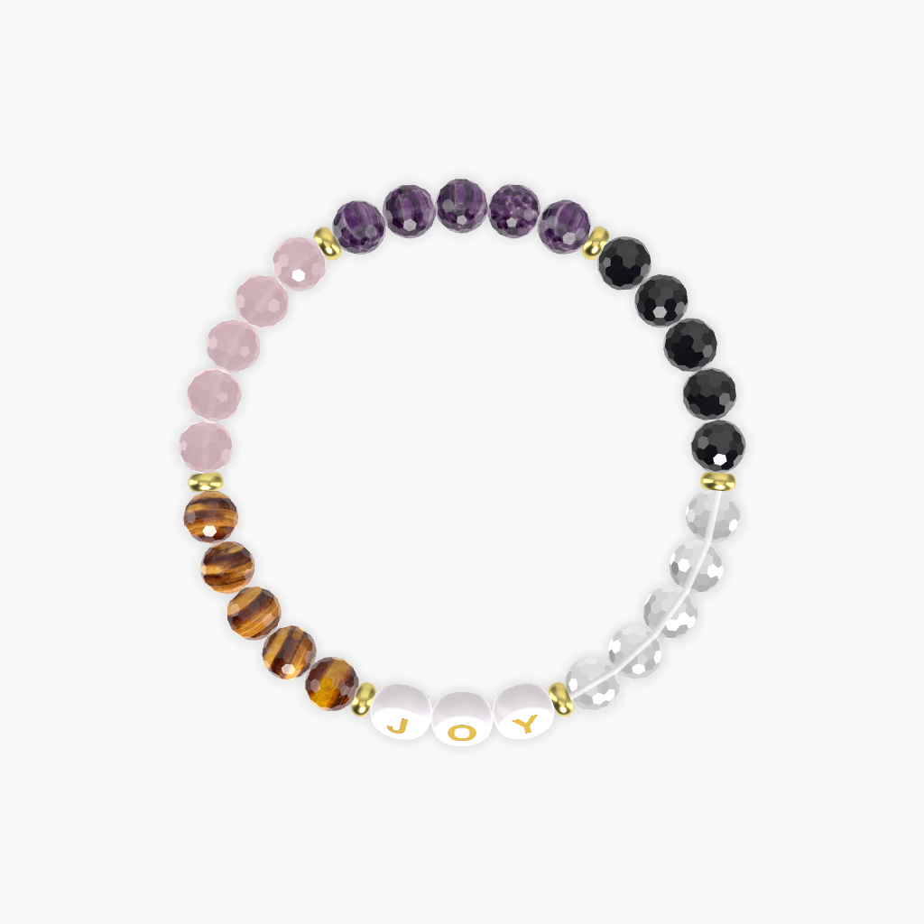 Clear Quartz, Black Tourmaline, Amethyst and More Gemstone Bracelet