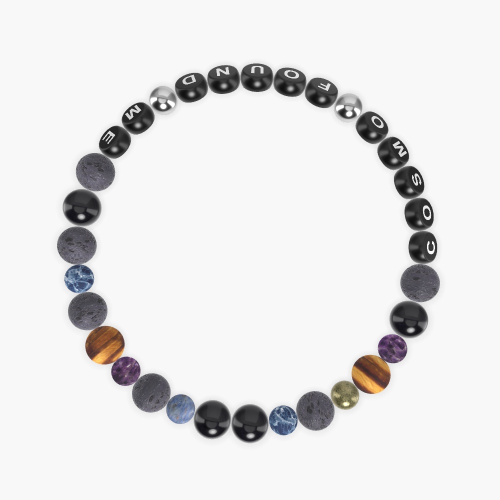Lava Rock, Black Obsidian, Sodalite and more Gemstone Bracelet