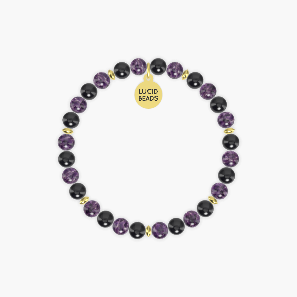 Amethyst and Black Tourmaline Bracelet