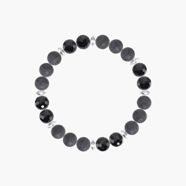Lava Rock and Black Tourmaline Bracelet