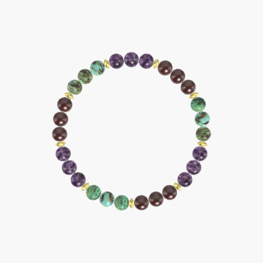 Garnet, Amethyst and African Turquoise Bracelet